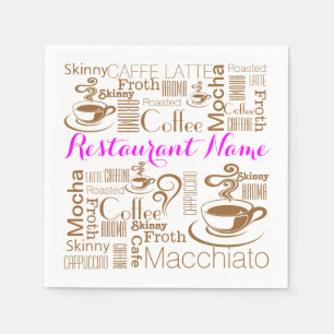 Coffee PERSONALIZE diner name Paper Napkins