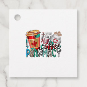 Coffee pharmacy favor tags