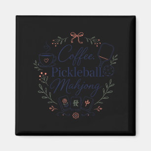 Coffee Pickleball Mahjong Game Mahj Magnet