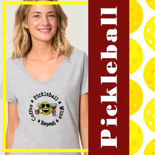 Coffee, Pickleball, Wine, Repeat Funny Cute T-Shirt