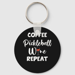 Coffee Pickleball Wine Repeat Keychain