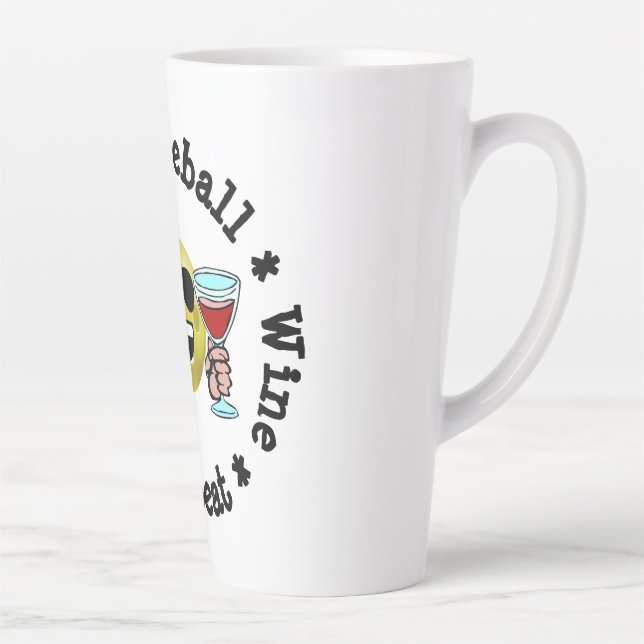 Coffee, Pickleball, Wine, Repeat Pickleball Addict Latte Mug (Right)