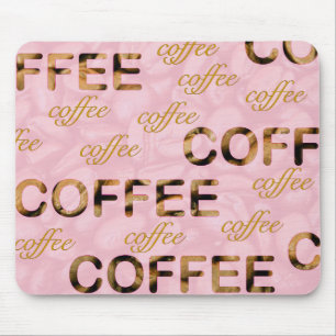 Coffee pink gold mouse pad