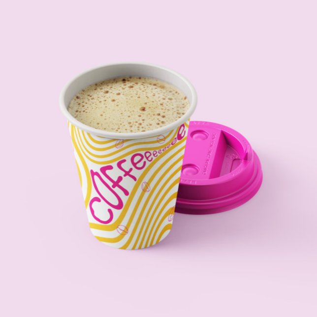 Coffee Pink Vibrant Paper Cups (Introducing our pink vibrant coffee paper cups – the perfect blend of style and functionality!)