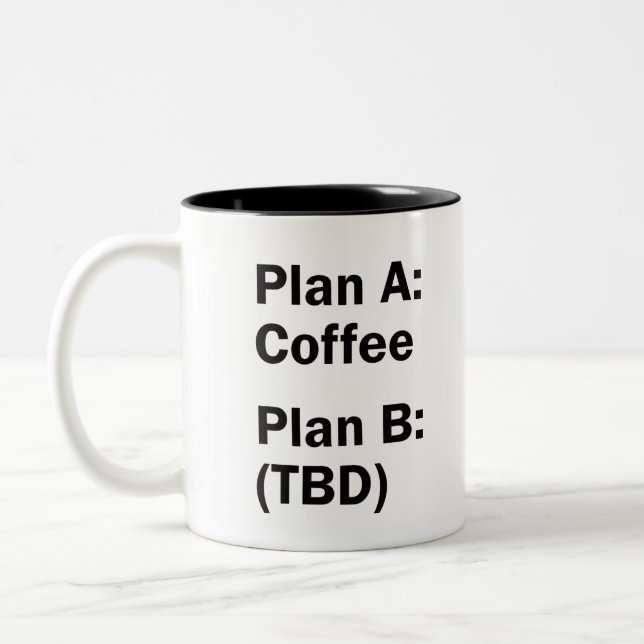 Coffee Plan Two-Tone Coffee Mug (Left)