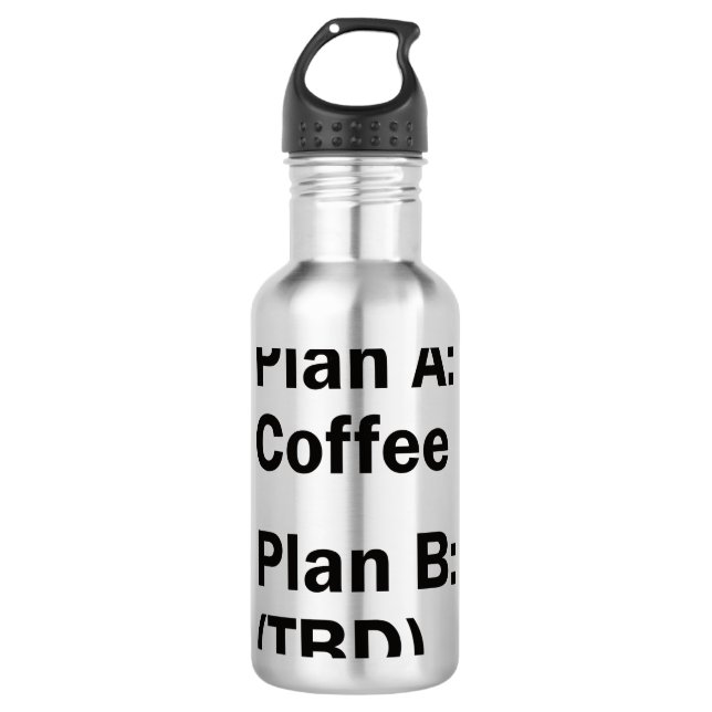 Coffee Plans Stainless Steel Water Bottle (Front)
