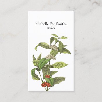 Coffee Plant Barista Cafe Specialist Business Card by coolbusinesscards at Zazzle