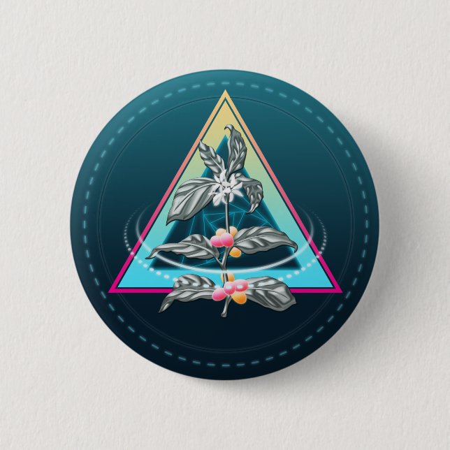 coffee plant cosmico button (Front)
