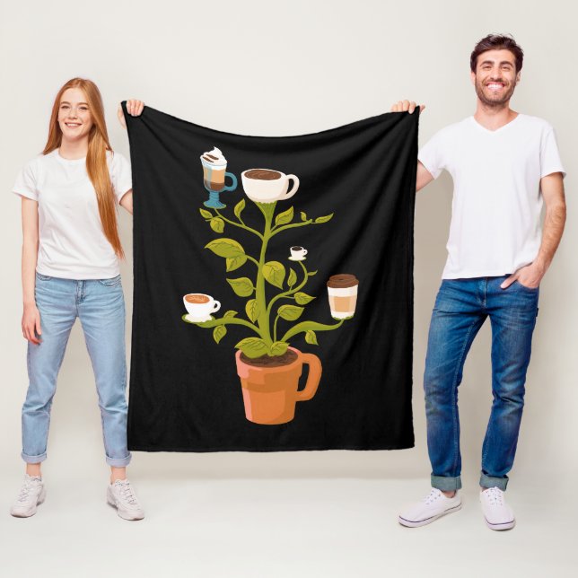 Coffee Plant Fleece Blanket (In Situ)