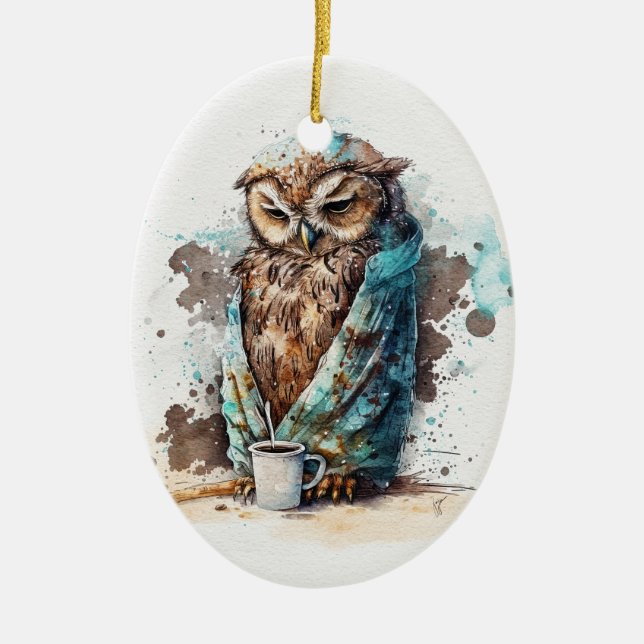 Coffee Please Ceramic Ornament (Front)