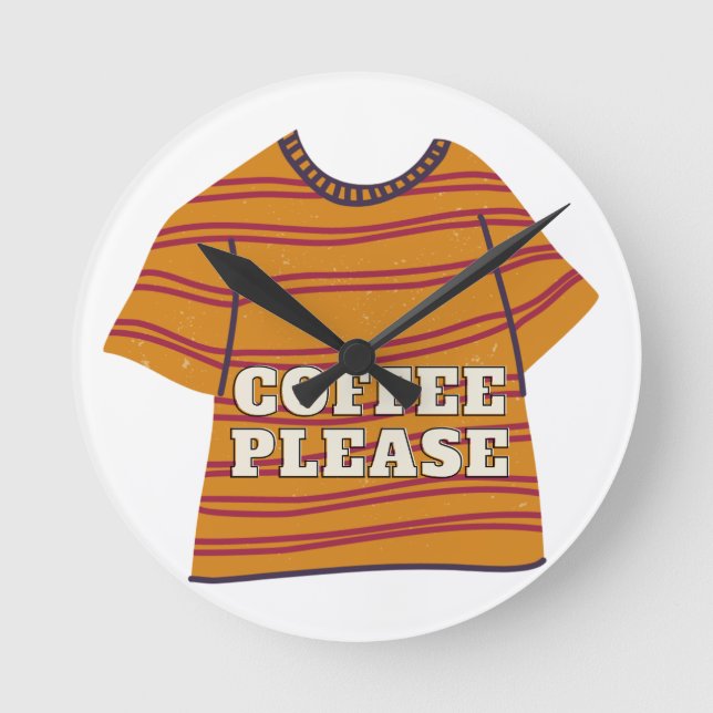 coffee please round clock (Front)