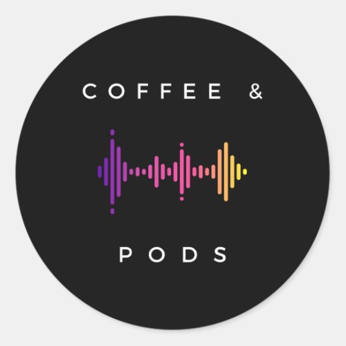 Coffee Pods Sound Wave Pods Coffee Classic Round Sticker