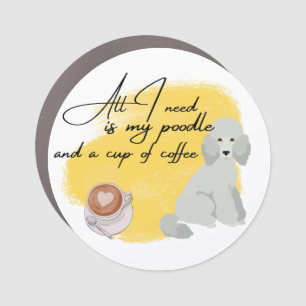 Coffee & Poodle Sticker! Car Magnet