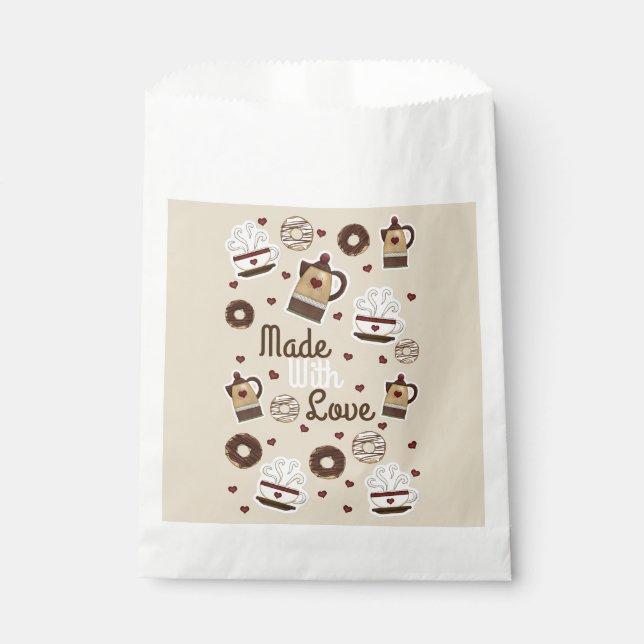 Coffee Pot and Cup Favor Bag (Front)