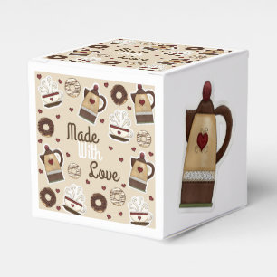 Coffee Pot and Cup Homemade Cake Favor Boxes