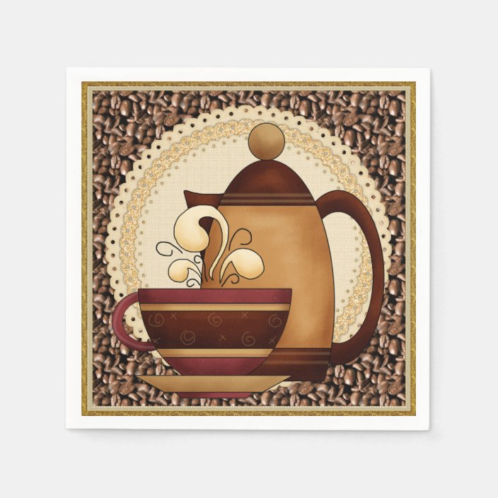 Coffee Pot and Mug paper napkin | Zazzle.com