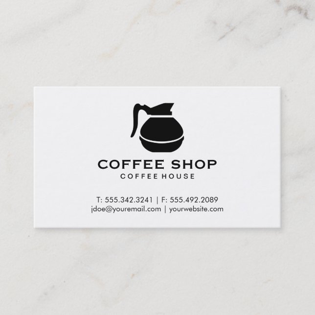 Coffee Pot (black) Business Card (Front)