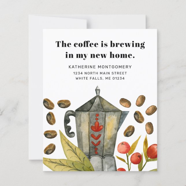 Coffee Pot Brewing Budget Moving Announcement (Front)