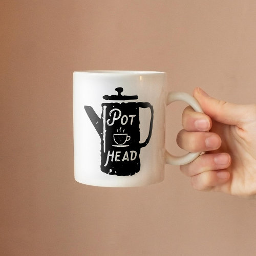 Coffee Pot Head _ Coffee Funny Coffee Combo Mug