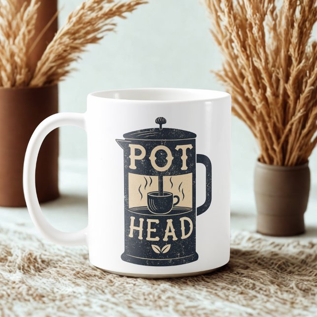 Coffee Pot Head Funny Coffee  Coffee Mug (Creator Uploaded)
