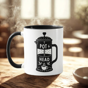 Coffee Pot Head Funny Coffee Mug