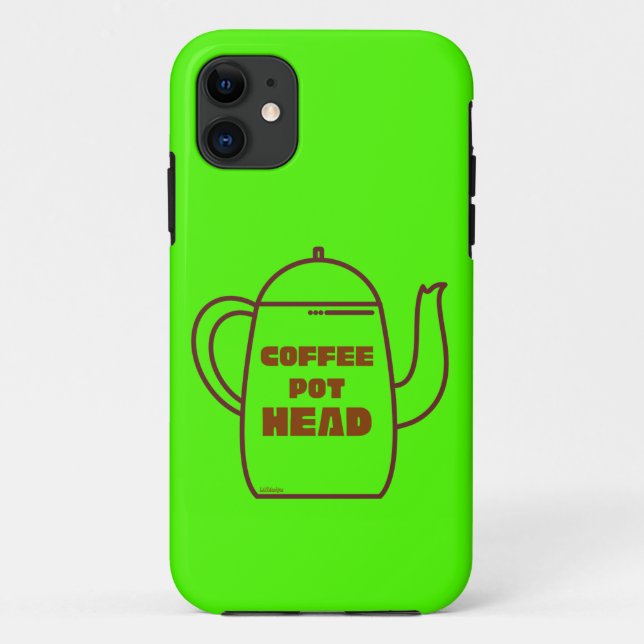 COFFEE POT HEAD funny coffee pun gift idea         Case-Mate iPhone Case (Back)
