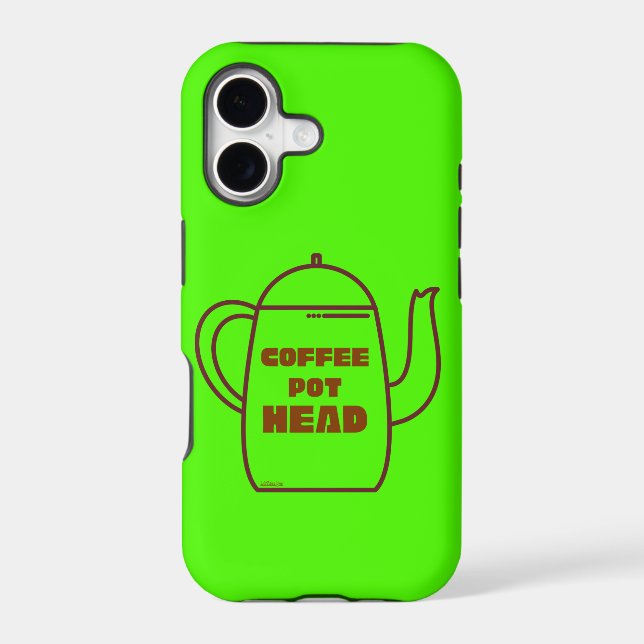 COFFEE POT HEAD funny coffee pun gift idea         Iphone Case (Back)