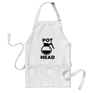Coffee Pot Head - simple drawing Adult Apron