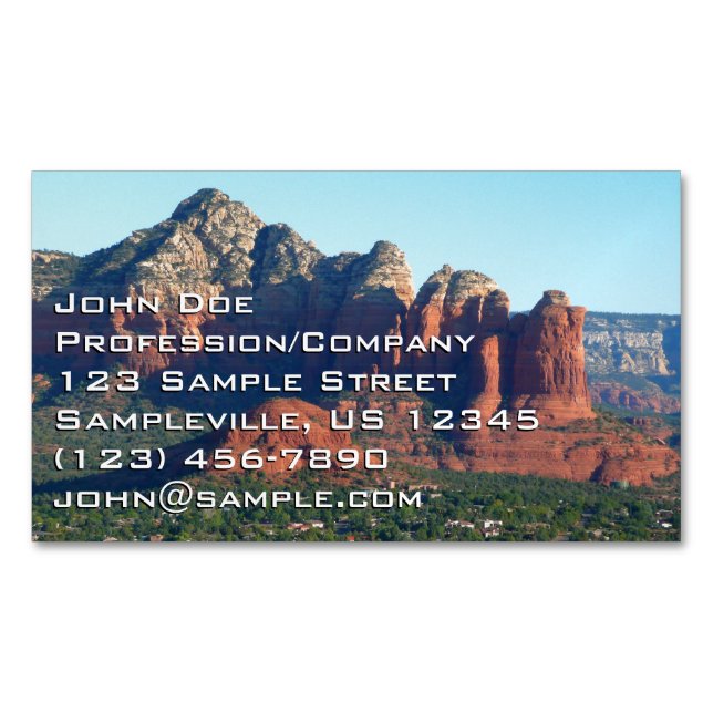 Coffee Pot Rock I in Sedona Arizona Business Card Magnet (Front)