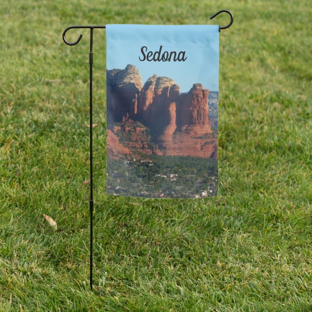Coffee Pot Rock I in Sedona Arizona Garden Flag (In SItu)