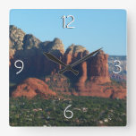 Coffee Pot Rock I in Sedona Arizona Square Wall Clock
