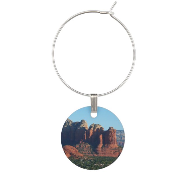 Coffee Pot Rock I in Sedona Arizona Wine Glass Charm (Front)