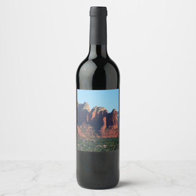 Coffee Pot Rock I in Sedona Arizona Wine Label (Front)
