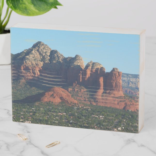 Coffee Pot Rock I in Sedona Arizona Wooden Box Sign (In Situ Horizontal)