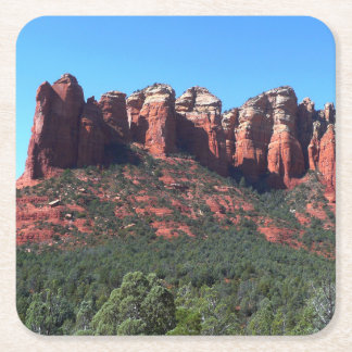 Coffee Pot Rock II in Sedona Arizona Square Paper Coaster