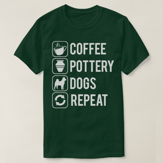Coffee Pottery Dogs Clay Handmade Ceramics Artist  T-Shirt (Design Front)