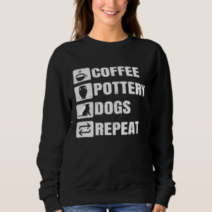 Coffee Pottery Dogs Repeat Ceramic Pottery Ceramic Sweatshirt