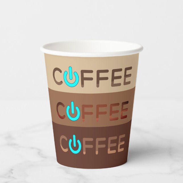 Coffee Power (Blue) Paper Cups (Back)