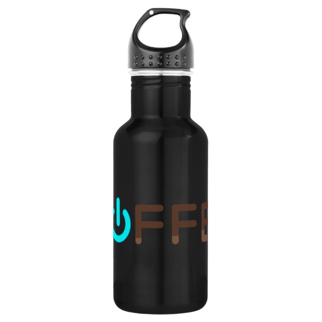Coffee Power (Blue) Stainless Steel Water Bottle (Front)