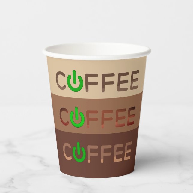 Coffee Power (Green) Paper Cups (Back)
