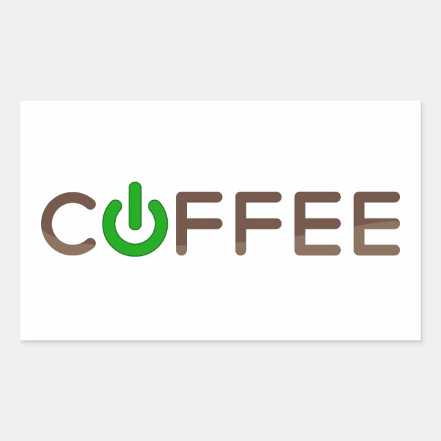 Coffee Power (Green) Rectangular Sticker (Front)