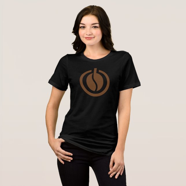 Coffee Power Minimal Symbol Brown Design Tri-Blend Shirt (Front Full)