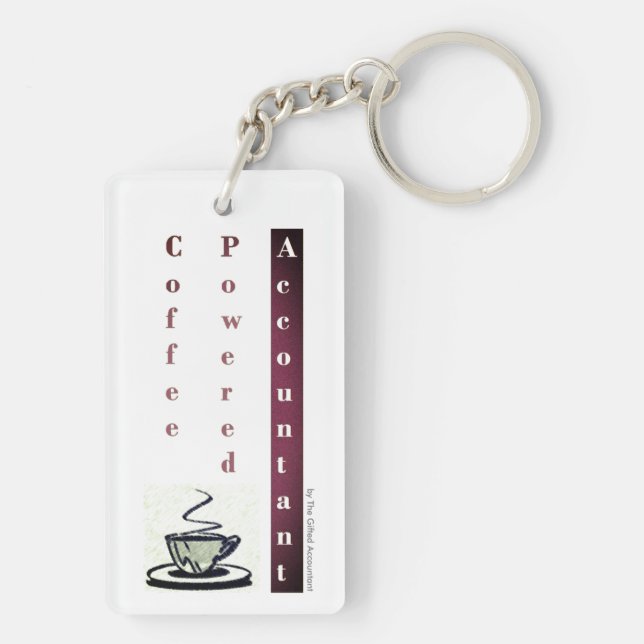 "Coffee Powered Accountant" Keychain (Back)