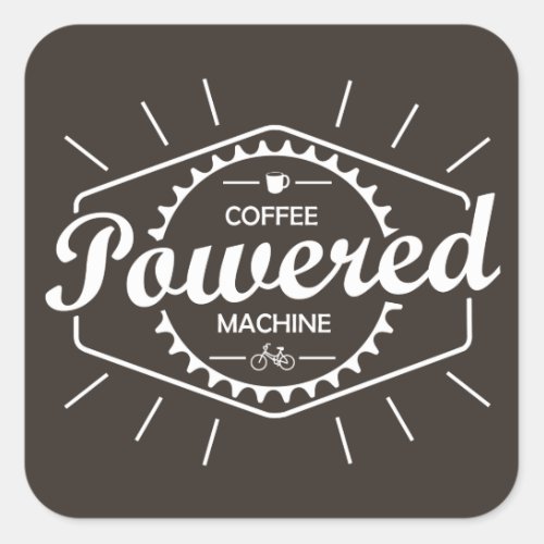 Coffee Powered Bicycle Square Sticker