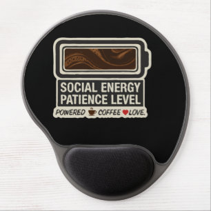 Coffee Powered Social Battery Funny Energy Leve Gel Mouse Pad