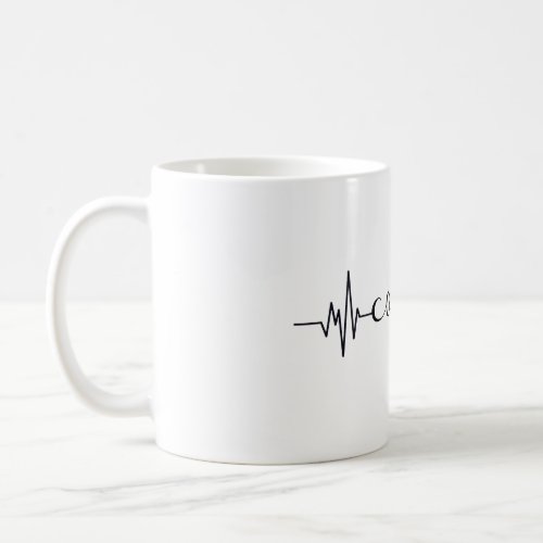 Coffee powers my heartbeat coffee mug