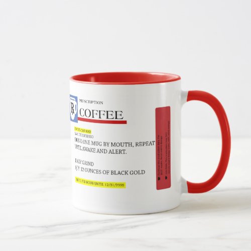 Coffee Prescription Caffeine Addict Mug