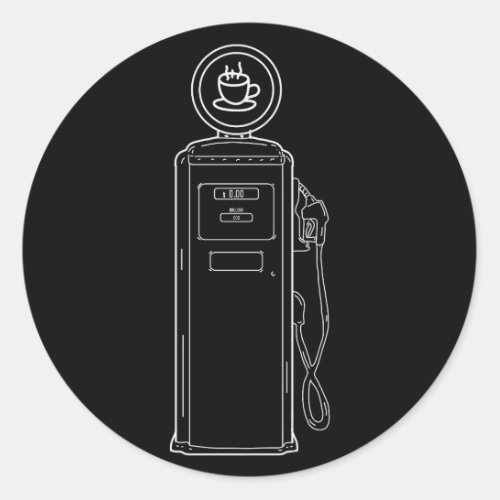 Coffee Pump Classic Round Sticker
