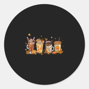 Coffee Pumpkin Spice Latte Thanksgiving Coffee Lov Classic Round Sticker
