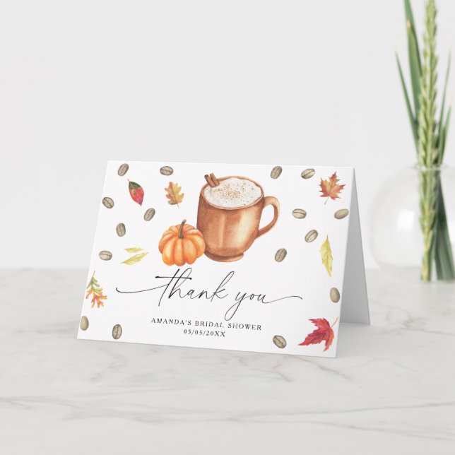 Coffee Pumpkin Thank you Bridal shower  (Front)